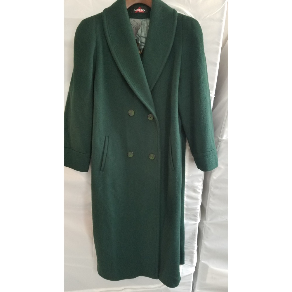 Oversized wool green duster jacket